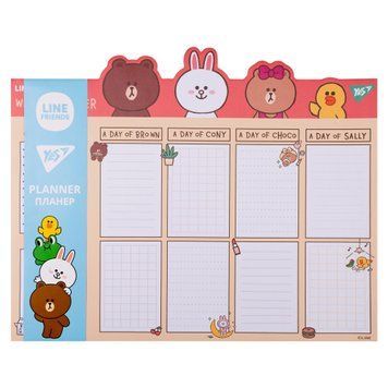 Планінг настільний YES Line Friends, 52арк 15316 фото